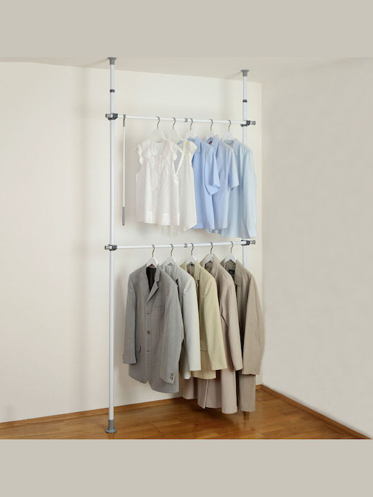 Wenko Floor Garment Rack made of Metal Telescopic White