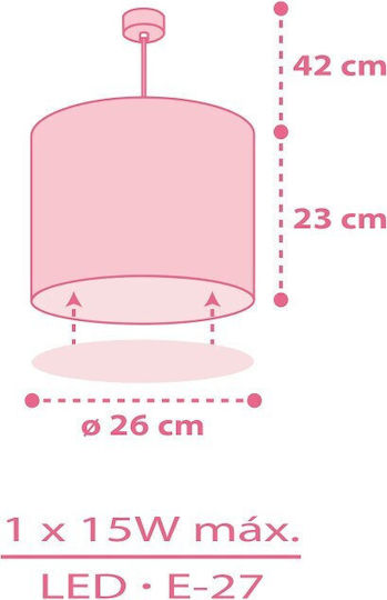 Ango Sweet Dreams Einfaches Licht Kinderzimmer-Deckenleuchte Kremasto aus Kunststoff 15W mit E27 Sockel Rosa