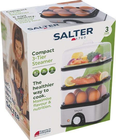 Salter Парен котлон с 3 нива на готвене 3lt