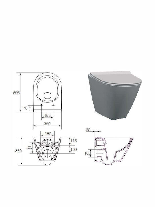 Cersanit City Stehende Toilette mit Spülung Weiße