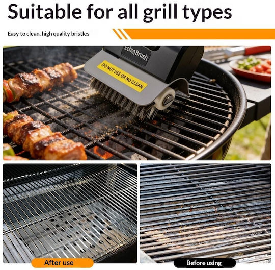 Steel Rechargeable Barbecue Cleaning Brush Motor 1100rpm Black