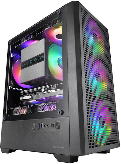 Tacens Mcquantum Gaming Midi-Turm Computergehäuse mit Seitenfenster Schwarze