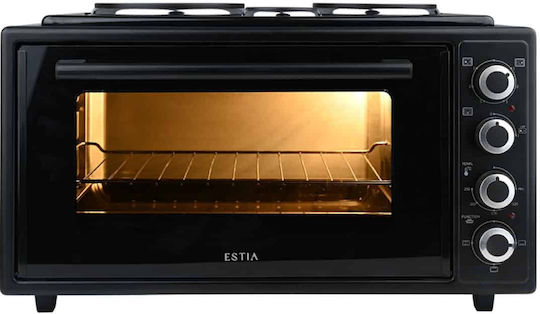 Estia Mastercook Compact Електрическо Кухненче 48lt с 3 Зони за Готвене и Въздух Черен
