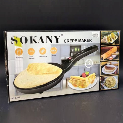 Sokany Уред За Палачинки 20см Черен 650W