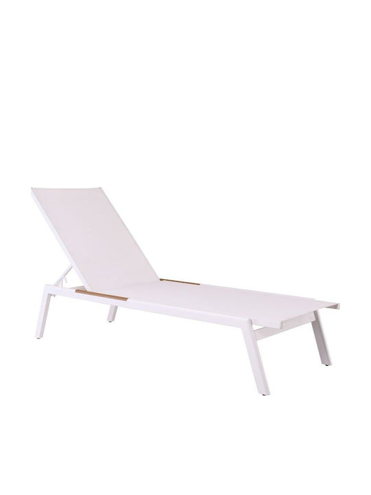 Woodwell Garten- und Pool-Liegestuhl Emily mit Textilene-Gewebe Weiß 201x66x35cm E6834,1