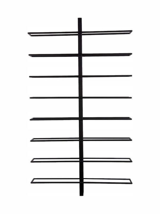Present Time Perete Suport pentru Sticle Metal pentru 16 Sticle Neagră 8.5x90cm