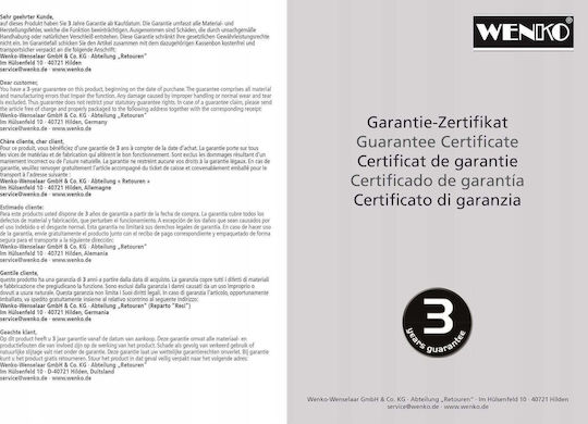Wenko 24002100 Σπιράλ Ντουζ Inox 125cm Ασημί