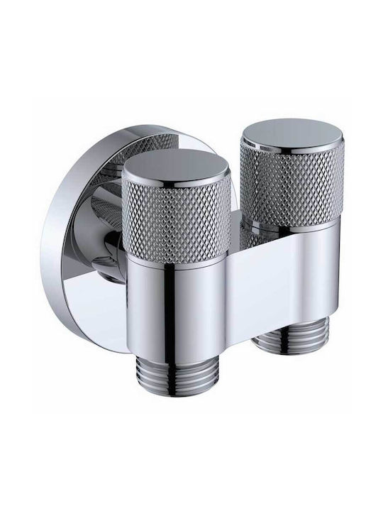 Interflex Double Round Slim Едностранен Превключвател Биде Сребрист