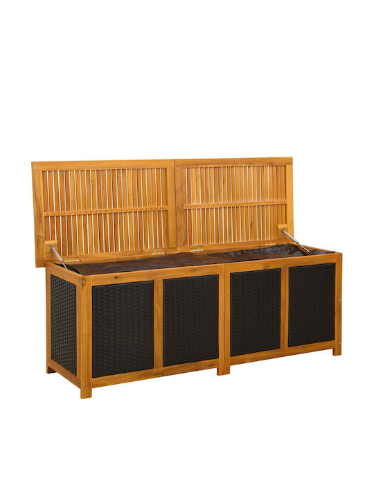 vidaXL Outdoor Storage Box Rattan 243 L Black L150xW50xH56cm