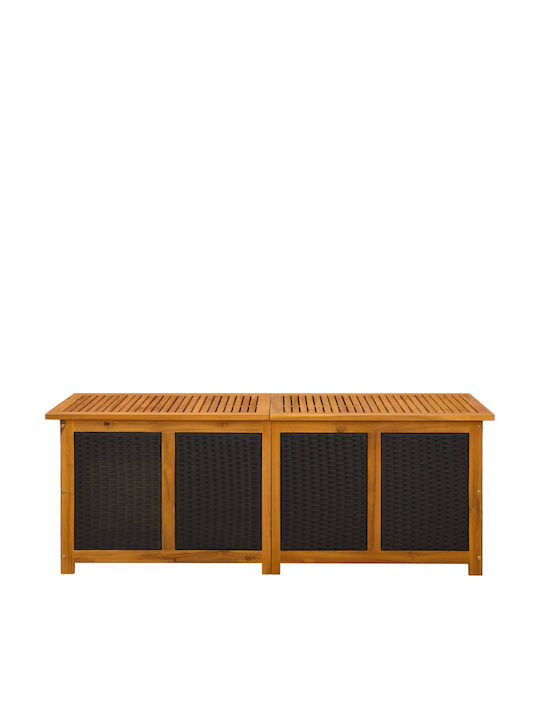vidaXL Outdoor Storage Box Rattan 243 L Black L150xW50xH56cm