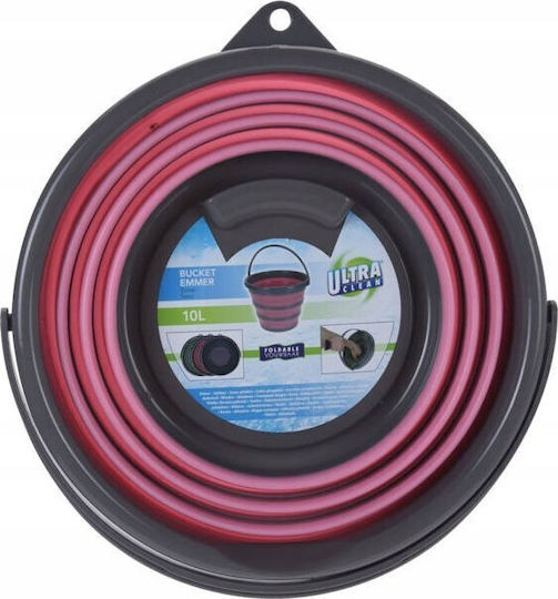Ultra Clean Klappbarer Kunststoff-Mop Eimer mit 10l Gewicht Rote