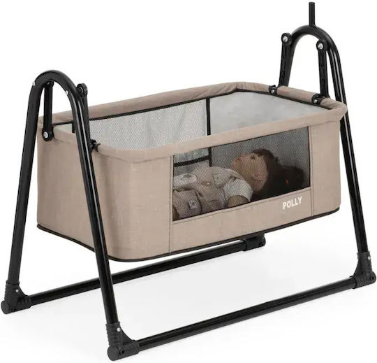 SteweHome Babywiege mit Matratze und Rädern Braun
