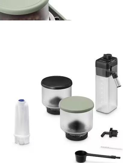 De'Longhi Rivelia Автоматична Еспресо машина 1450W 15bar за Cappuccino с Мелачка Jade Green EXAM420.55.GR.DL