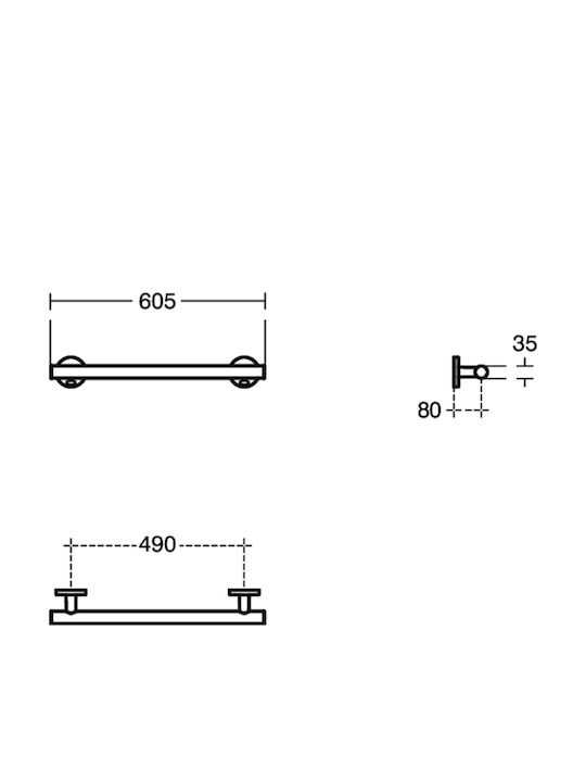 Ideal Standard Баня дръжка 60см Сребрист