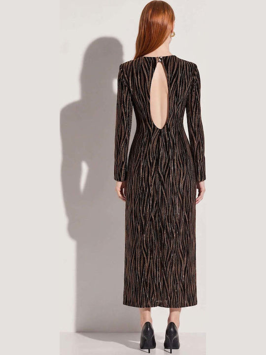 Summer Evening Open Back Gold Dress