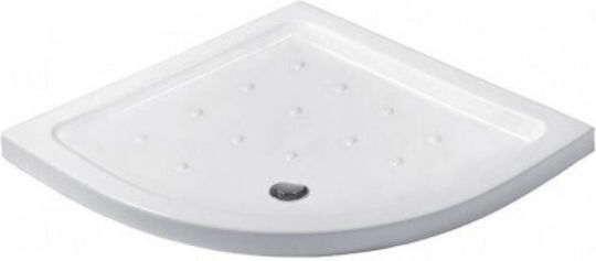 Karag Porcelain Flat 2 Ημικυκλική Πορσελάνινη Ντουζιέρα 90x90cm Λευκή