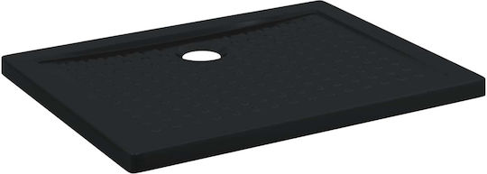 vidaXL Rectangular Acrylic Shower Tray 90x70cm Black