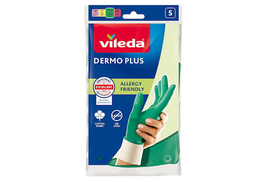 Vileda Dermo Plus Nitrile Cleaning Gloves Small Green