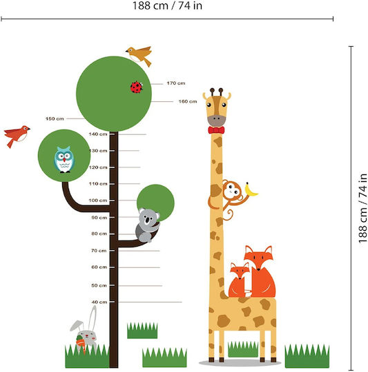 Walplus Ръстомер за деца и бебета Animals Зелен