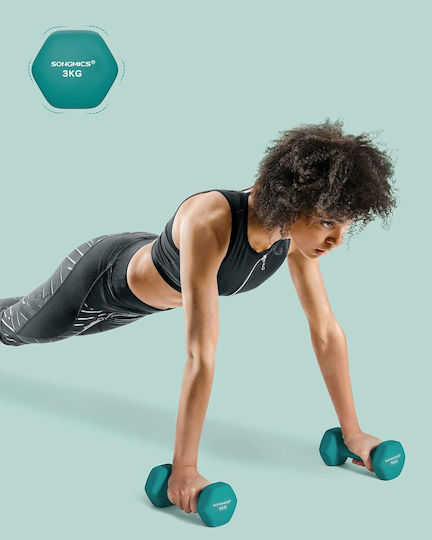 Songmics Set of Hexagon Dumbbells from Neoprene 2 x 3kg