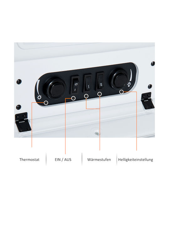 HomCom Επιδαπέδιο Ηλεκτρικό Τζάκι 1850W