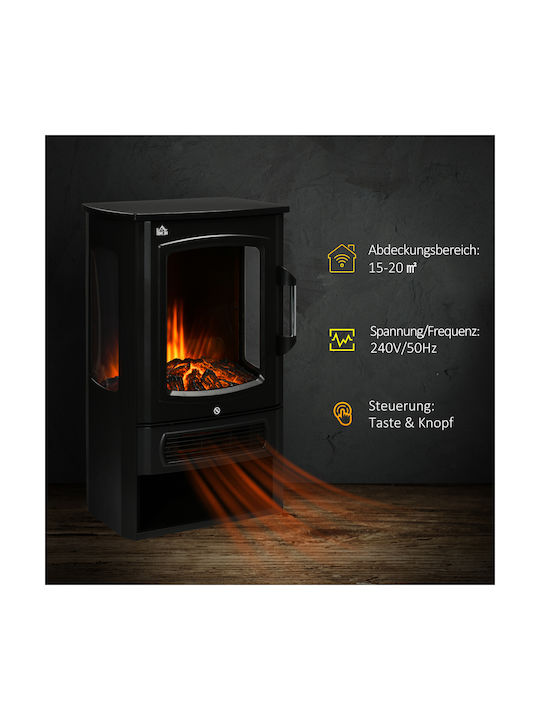HomCom Под Електрическа печка 2000W 44.5x32см Черен