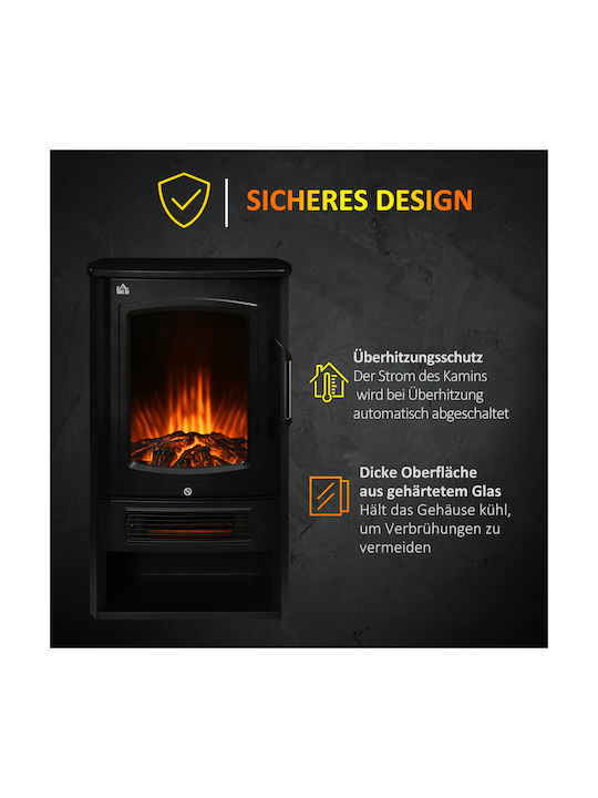 HomCom Под Електрическа печка 2000W 44.5x32см Черен