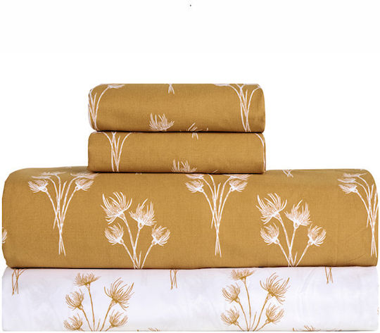 Kentia Подредба Чаршафи King Size 270x270см Жълт (4 Бройки)