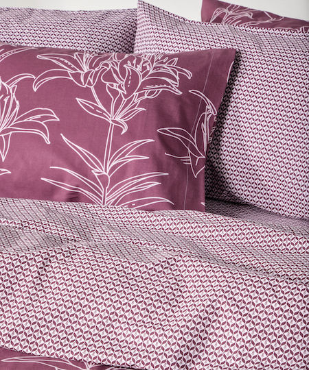 Kentia Saporo Комплект Чаршафи Супердвойни 240x270см Bordo-pink (4бр)