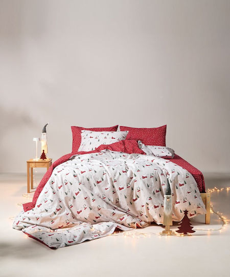 Kentia Feliz Комплект Кралица 4 бр. 240x270 см Бяло-червено