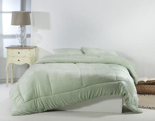 Silk Fashion Κουβερτοπάπλωμα Μονό 160x220εκ. Solid Light Green 320 GSM