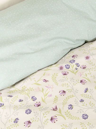 Nima Duvet Single 170x240cm Dream Garden Beige, Green