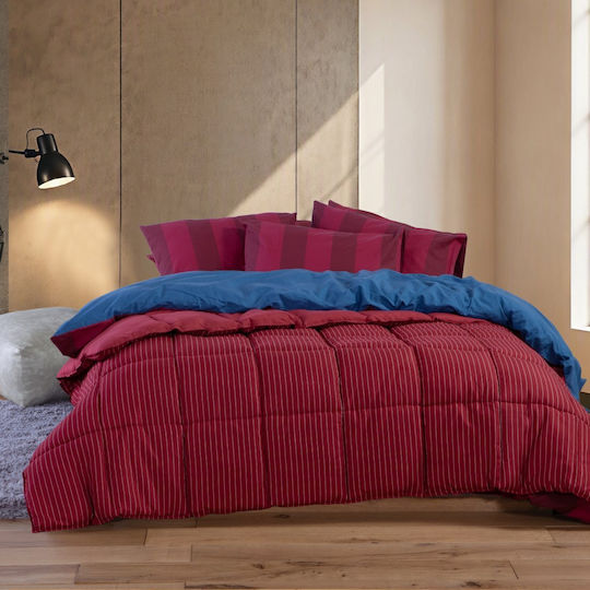 Nef-Nef Homeware Сет Памучна Завивка Единична с Пълнеж Микрофибър 160x220см. Chroma Кафяв 330 GSM