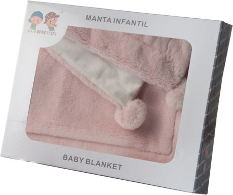 Gamberritos Kids Blanket Nursery Swaddling Blankets Fleece Pink 80x110cm