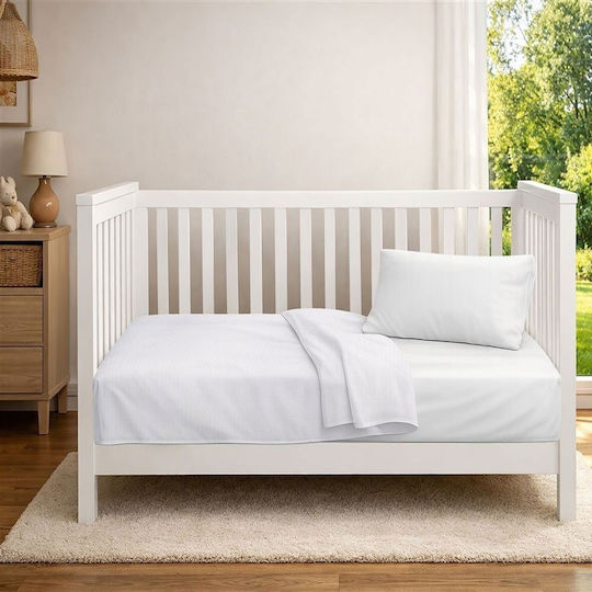 Dimcol Nursery Swaddling Waffle White Blanket 85x110cm