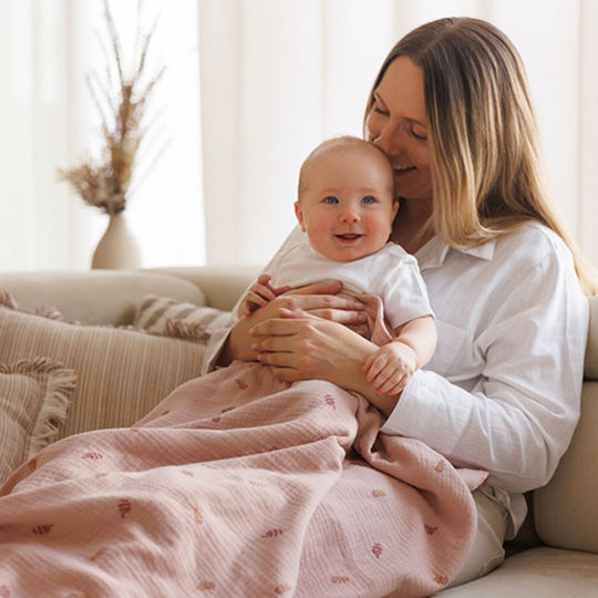 Babyono Одеяло за гушкане и люлка Розово 75x100см