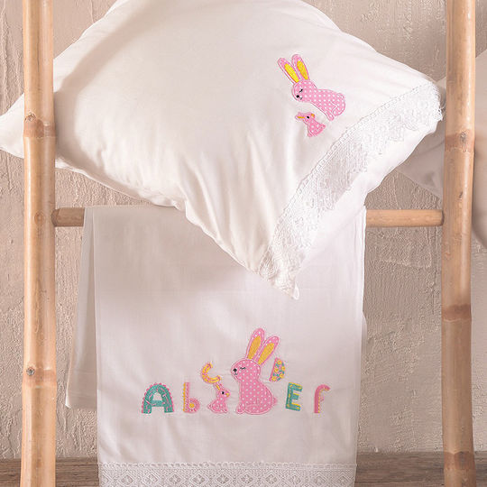 Rythmos Miffy Комплект Бебешки Чаршафи За Количка Памучни Розов 100x160бр 3бр