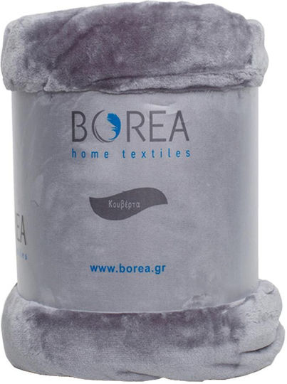 Borea K-4 Κουβέρτα Βελουτέ Μονή 150x220εκ. Πετρόλ