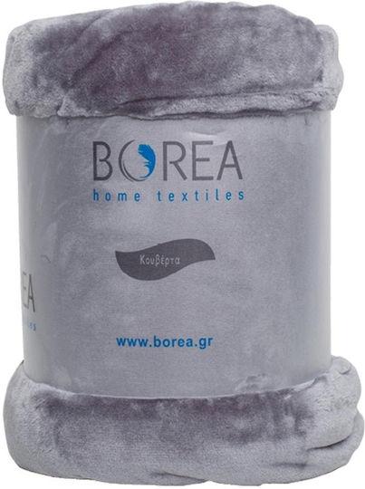 Borea K-4 Κουβέρτα Βελουτέ Υπέρδιπλη 220x240εκ. Άμμου