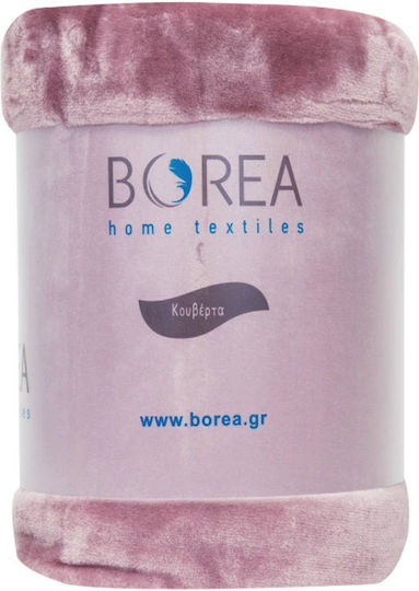 Borea K-4 Κουβέρτα Βελουτέ Υπέρδιπλη 220x240εκ. Άμμου