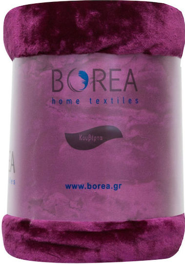 Borea K-4 Κουβέρτα Βελουτέ Υπέρδιπλη 220x240εκ. Άμμου