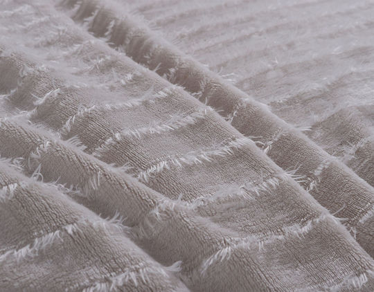 Silk Fashion Κουβέρτα Fleece Υπέρδιπλη 220x240εκ. Μπεζ