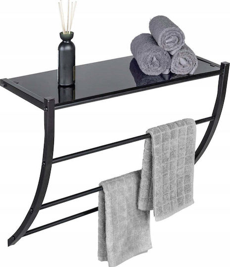 Wenko An Der Wand Montiertes Badezimmerregal Glas Schwarze