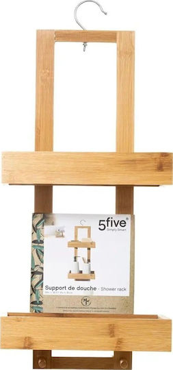 5Five Raft Montat Pe Perete De Baie Din Bambus 26x14.2x60.5cm Maro