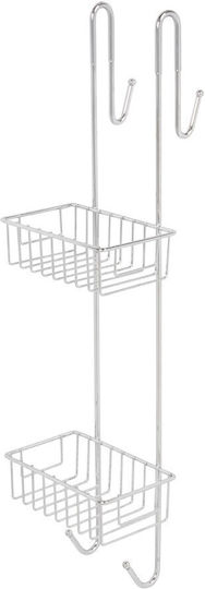 AWD Interior Wandmontiertes Badezimmerregal Metallisch 18x17x70cm Grau