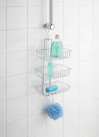 Wenko An Der Wand Montiertes Badezimmerregal Metallisch 22x13.5x50cm Silber