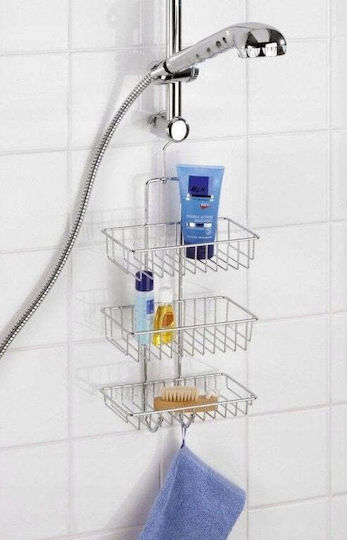 Wenko An Der Wand Montiertes Badezimmerregal Metallisch 22x13.5x50cm Silber