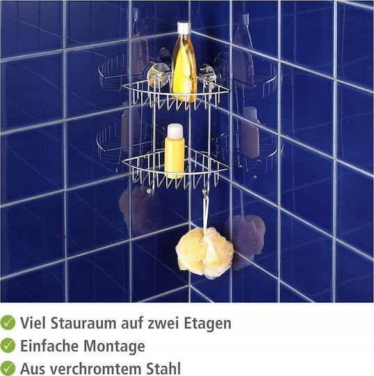 Wenko Ecke An der Wand montiert Badezimmerregal Metallisch Gray