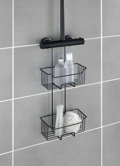 Selbstklebendes Edelstahl Badregal An der Wand montiertes Badezimmerregal Metallisch 25x14x55cm Silbern