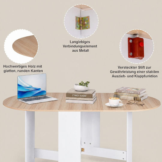 Foldable Wooden Outdoor Table Wooden 163x80x75cm